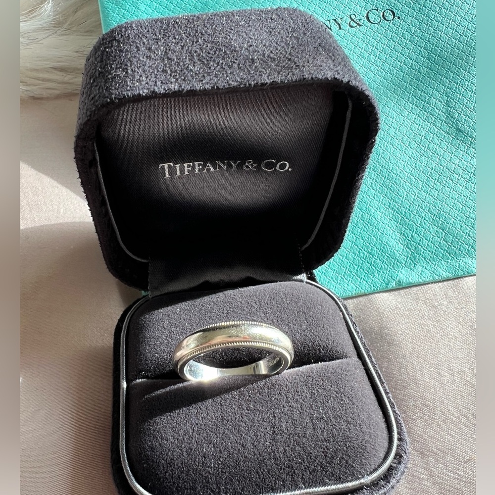 Platinum Tiffany & Co. Milgrain Band Ring